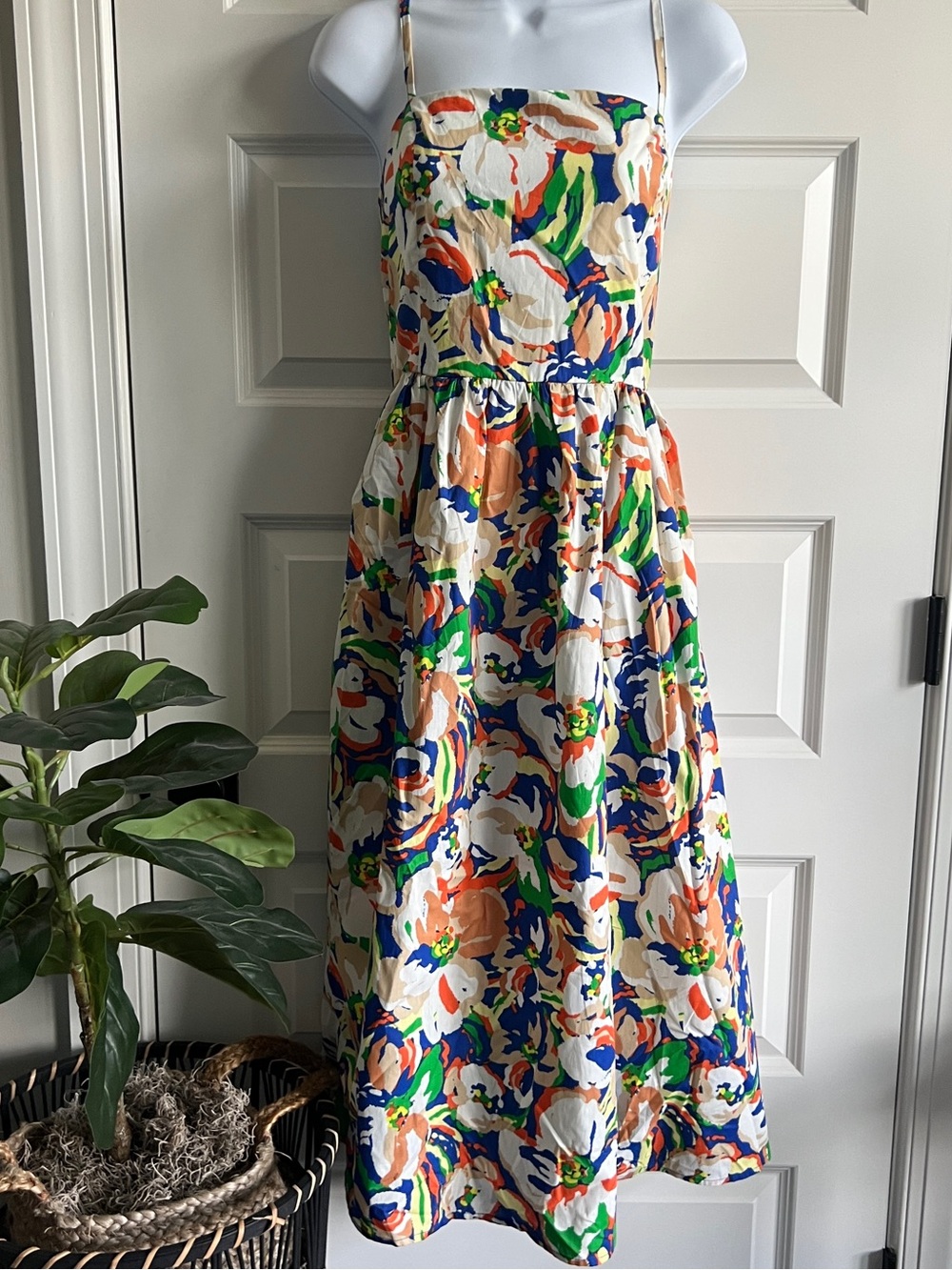 ARATTA Maxi Midi Pockets Adjustable Open Back Large NWOT Anthropolgie Style